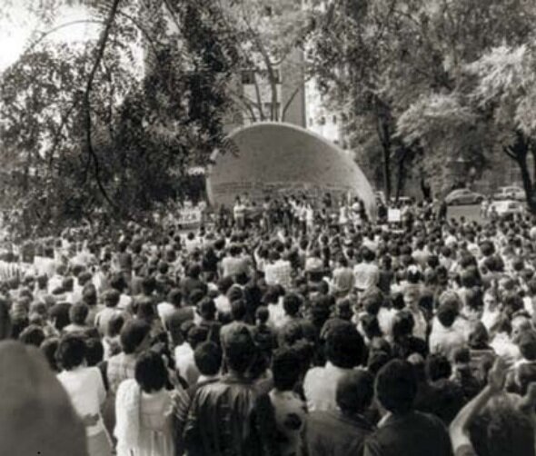 Na década de 1970, os estudantes ocuparam a Concha Acústica