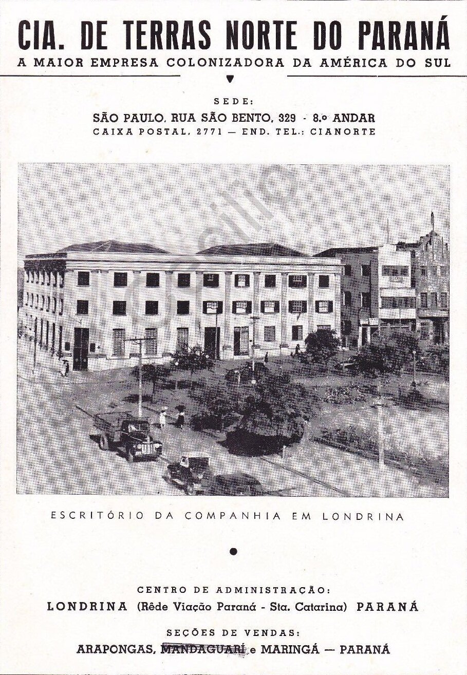 O escritório da Companhia de Terras